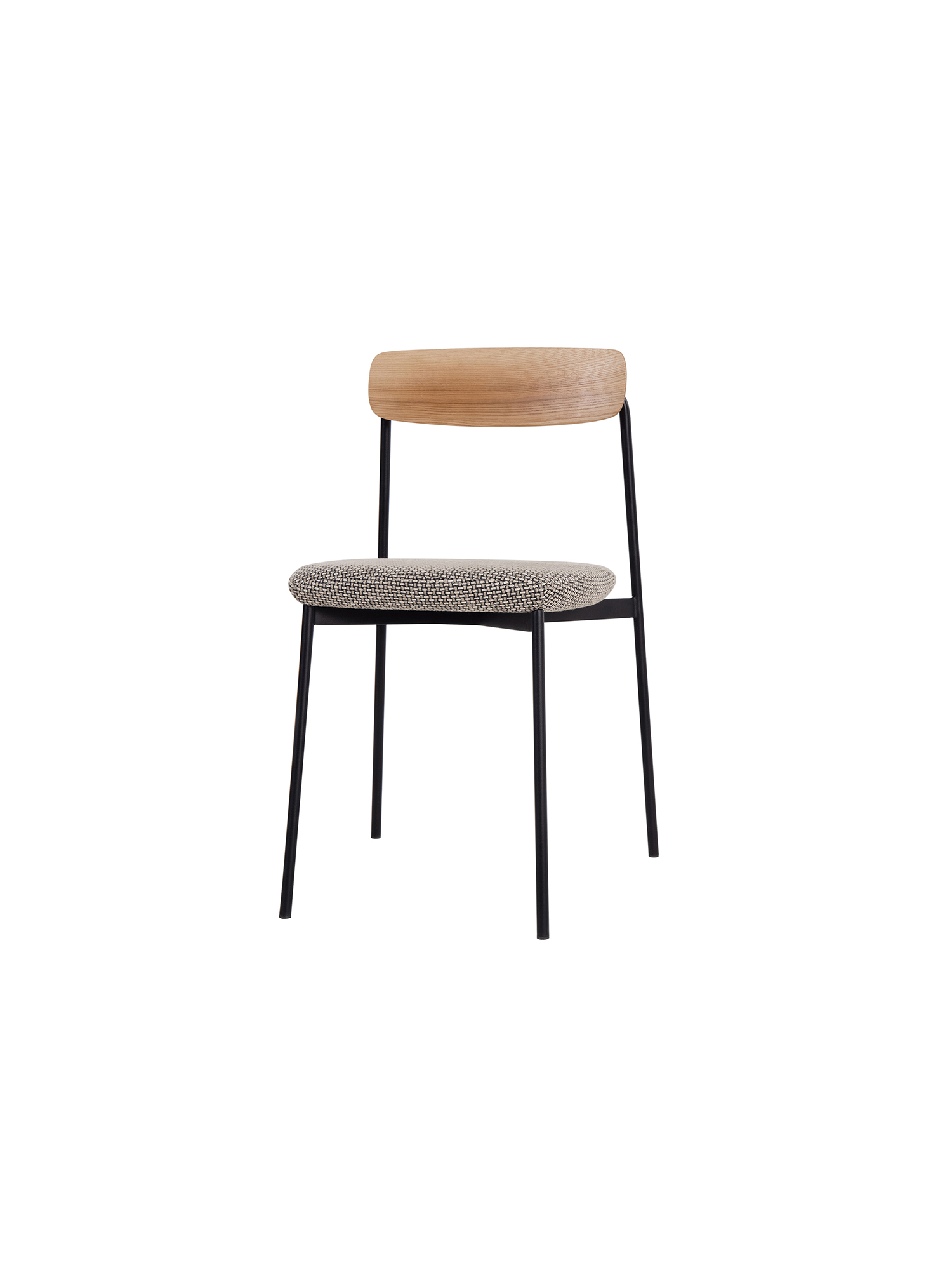 Alison chair 14 Allison wood and steel dining chair with upholstered seat