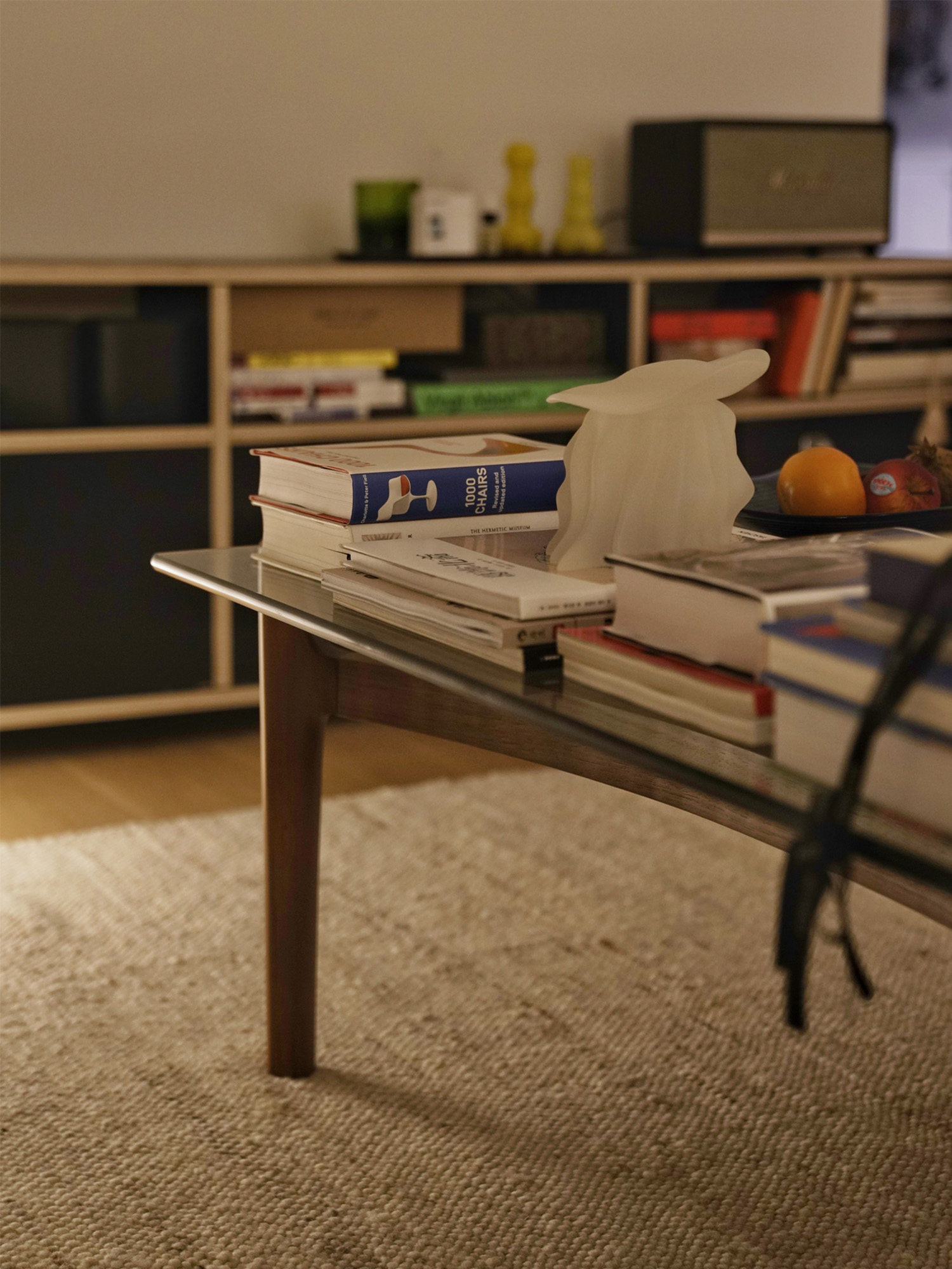 Dome coffee table 19 Dome Coffee Table in a living room with books