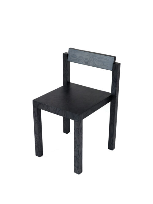 Klein black zebra veneer dining chair product view