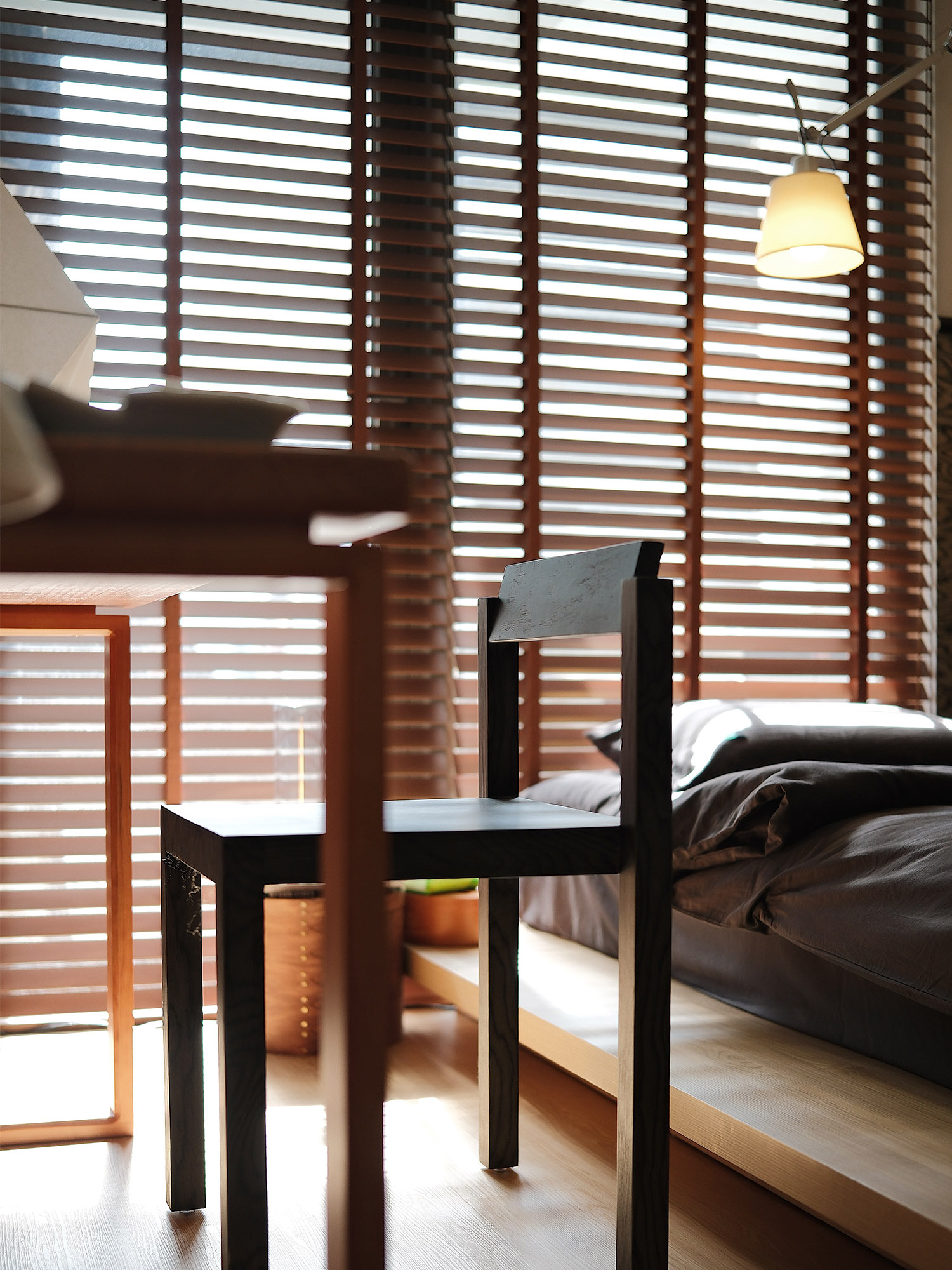 Klein Chair 17 Klein black zebra veneer chair in bedroom interior