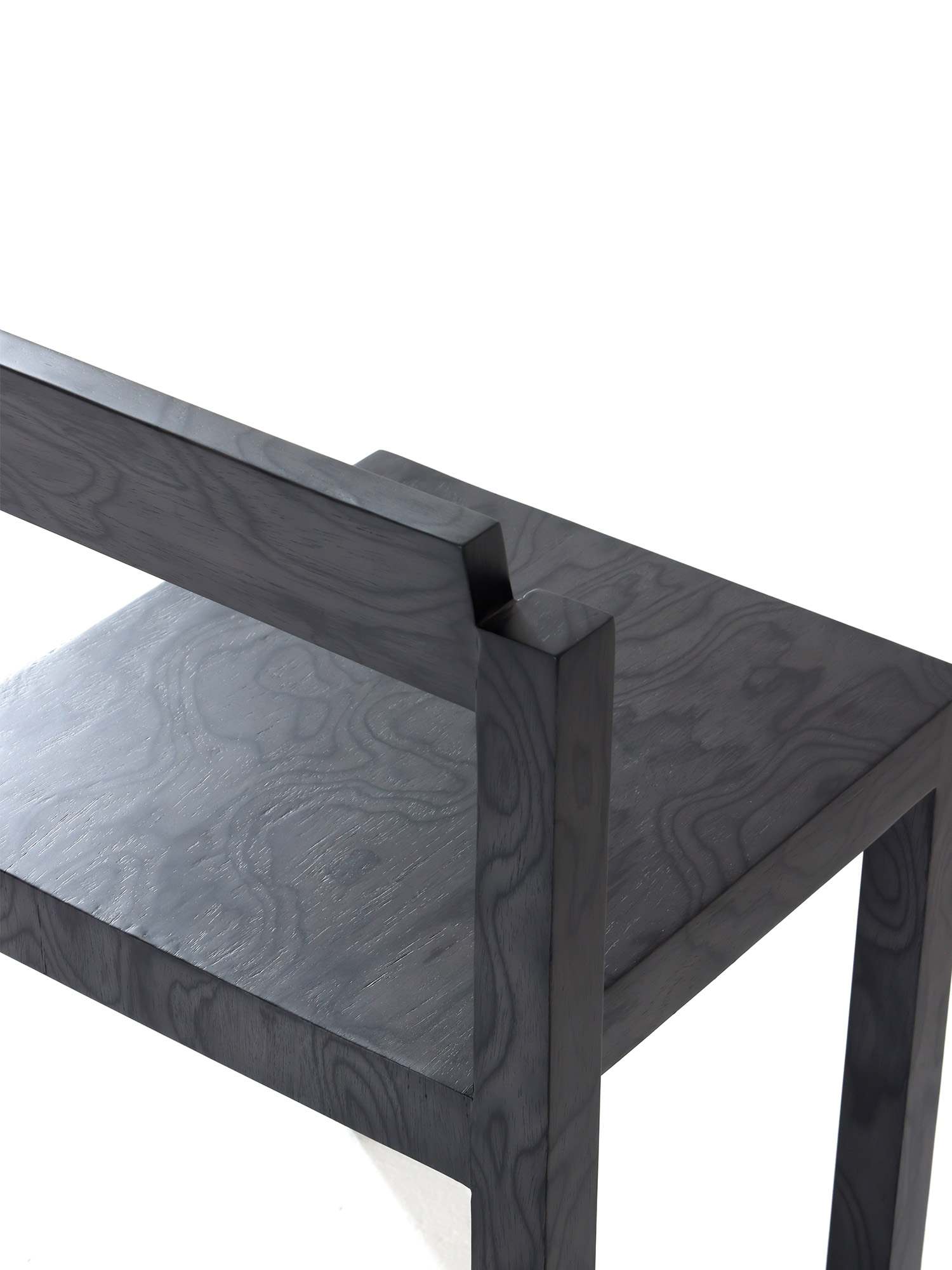 Klein Chair 20 Klein black zebra veneer backrest and seat rear detail