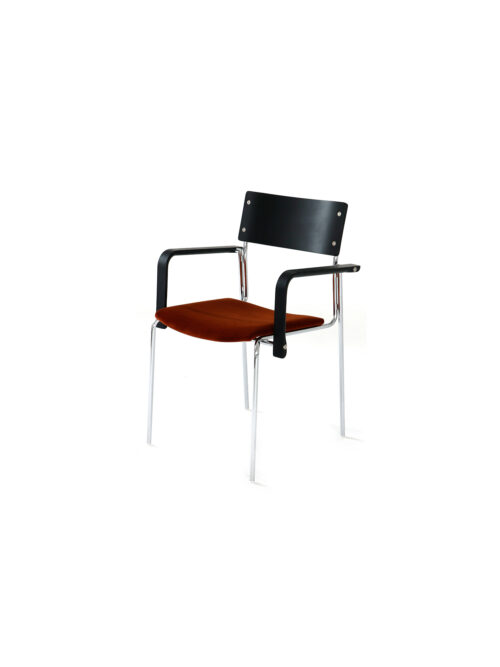 Knight beech veneer dining chair with velvet seat