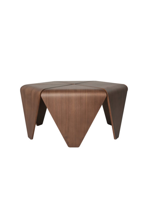 Lotus shaped coffee table in wood veneer finish