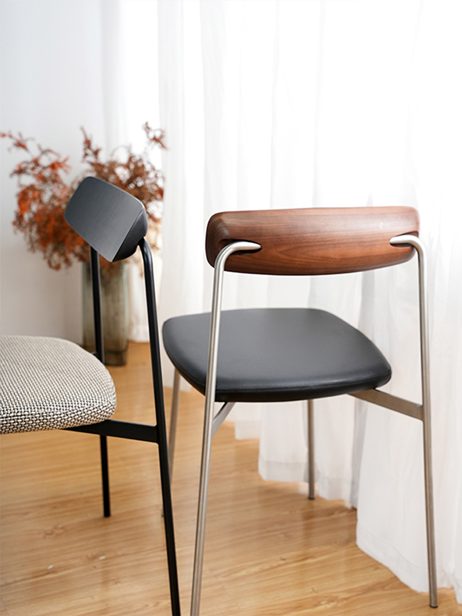 Alison chair 20 Rear view of Allison ash and walnut chair variants