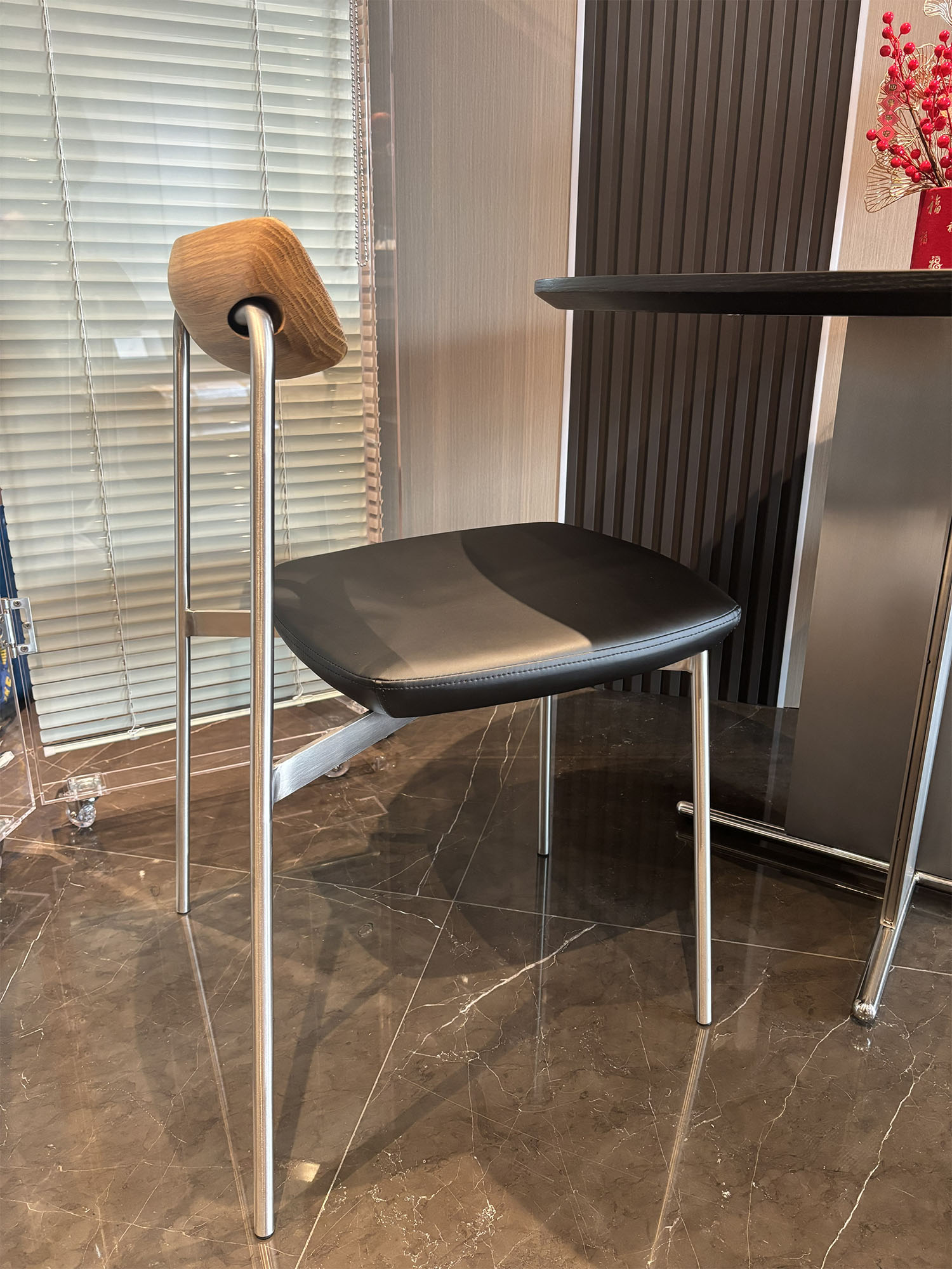 Alison chair 19 Allison walnut back leather dining chair in interior