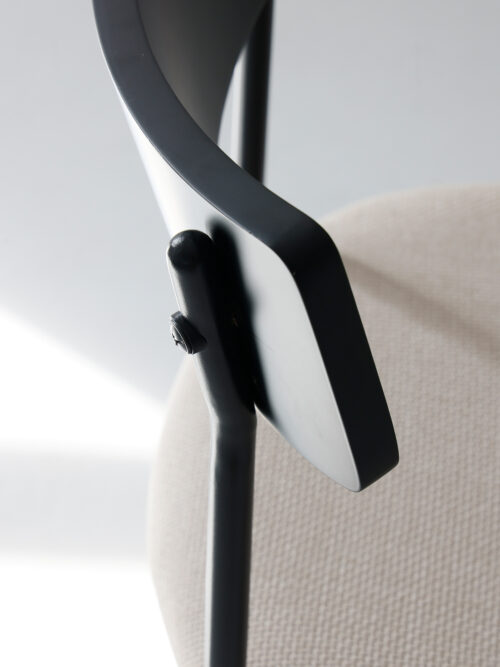 Lift Chair black painted plywood backrest and off-white seat detail