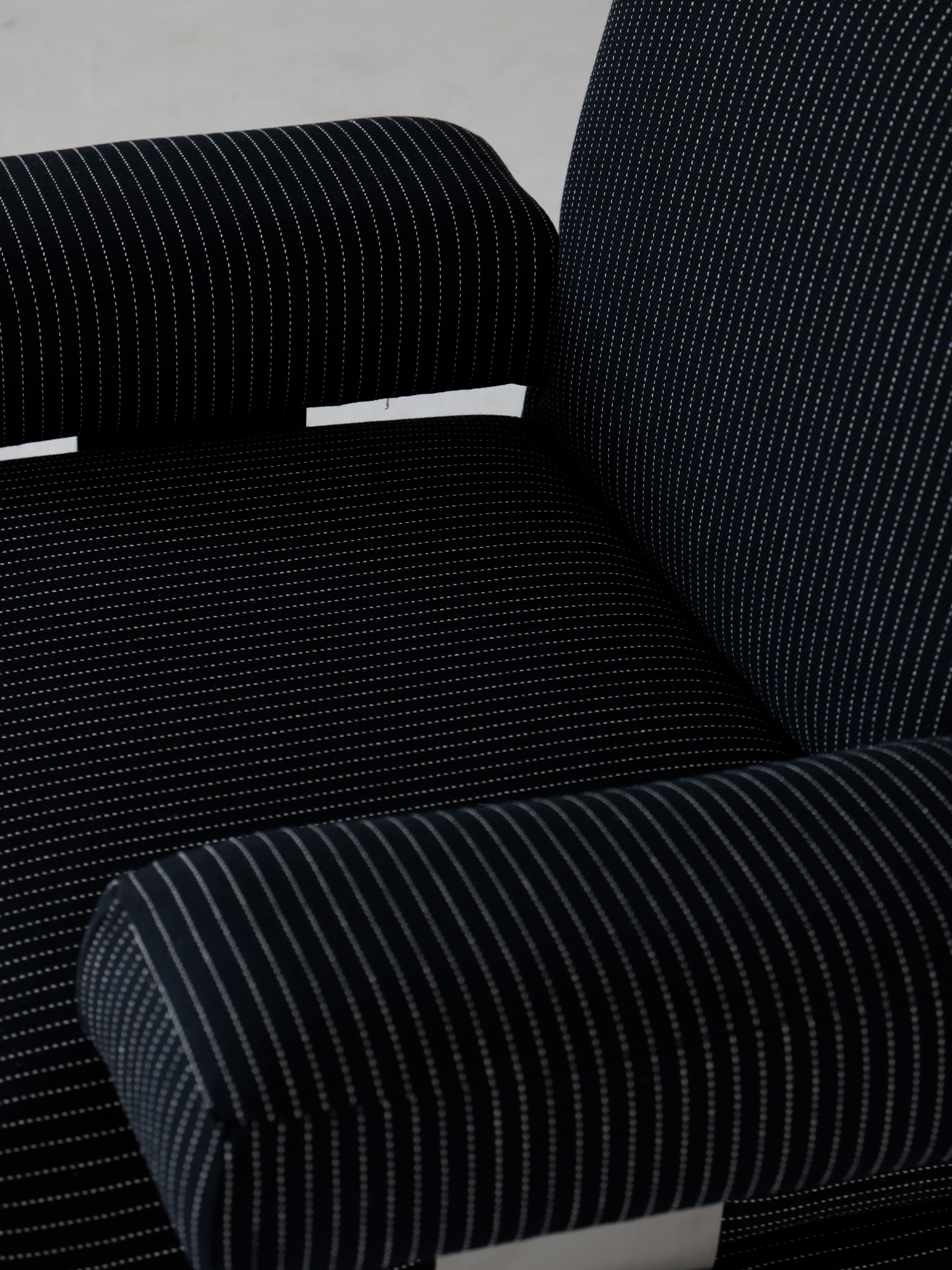 Rest sofa 18 Deeprest dark striped sofa seat and armrest detail