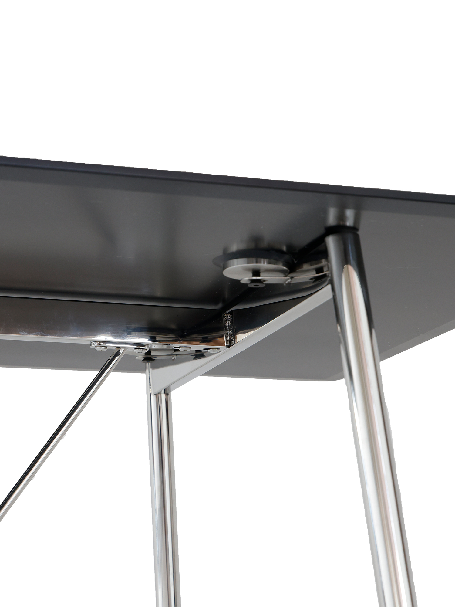 Shuge dining table 15 Shuge dining table underside and steel leg junction detail