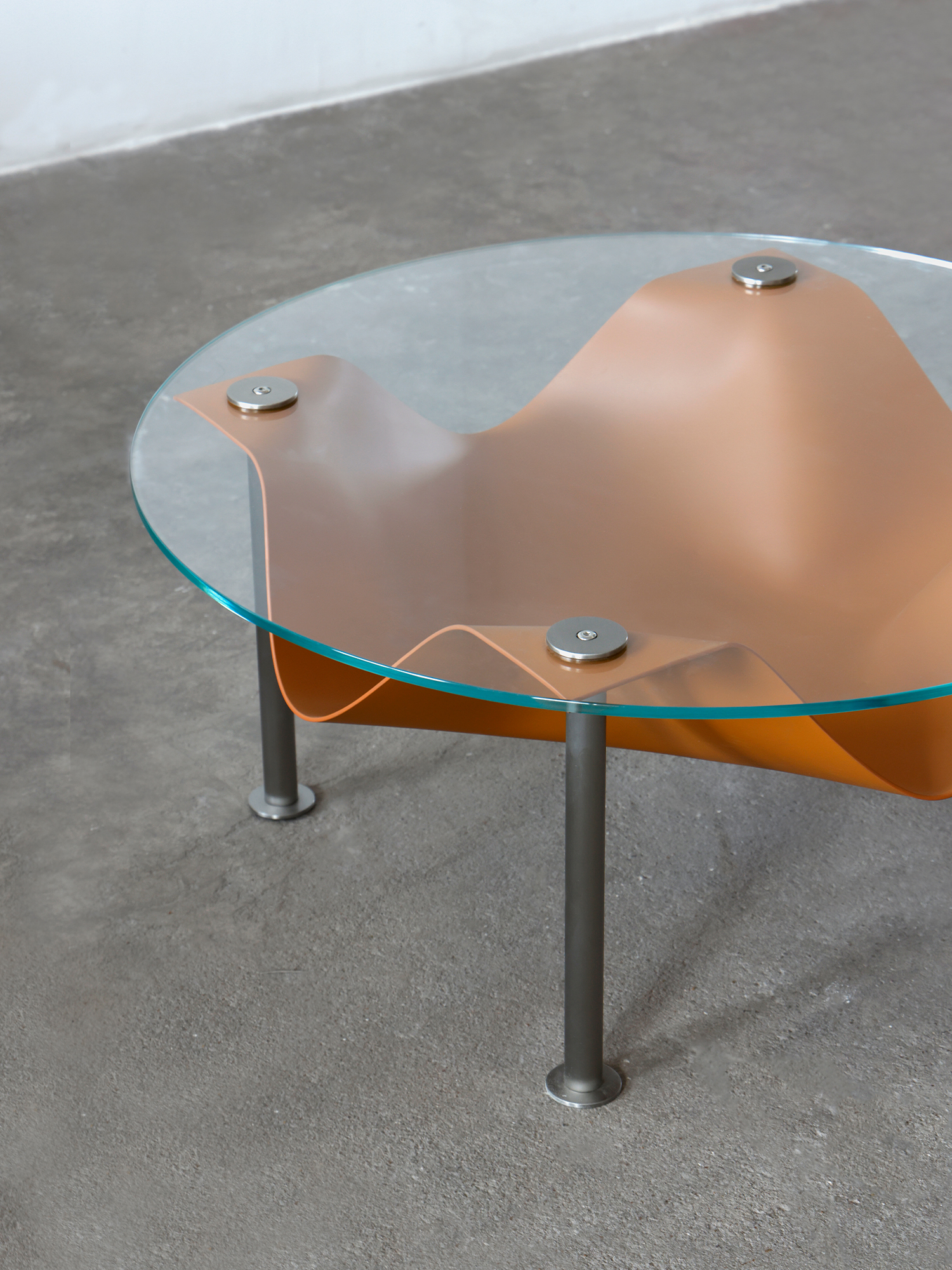 Alison‘s table 20 Alison Coffee Table brown saddle leather shelf and glass top