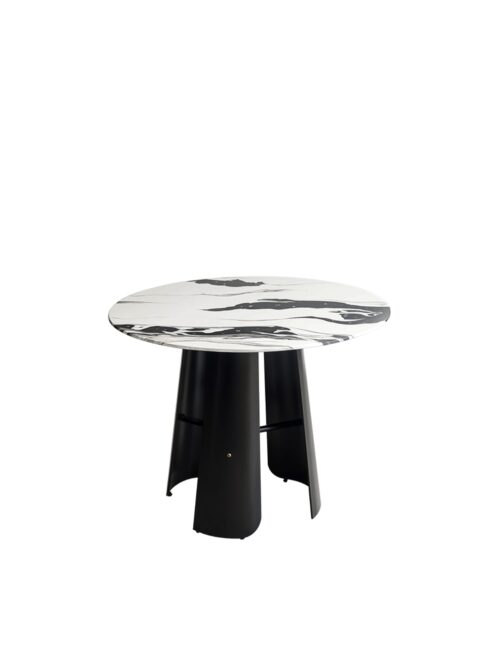 Monet marble top round dining table on white background