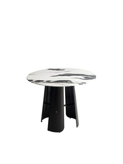 Monet marble top round dining table product render