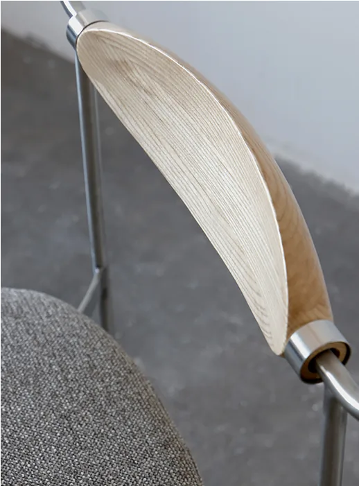 Alison Chair 2.0 Design Story 15 Close view of the curved ash wood backrest