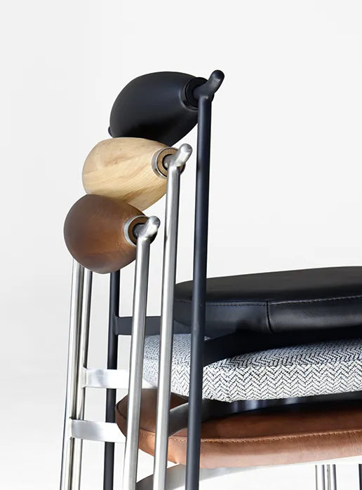 Alison Chair 2.0 Design Story 21 Layered view of Alison Chair 2.0 backrest and seat finishes