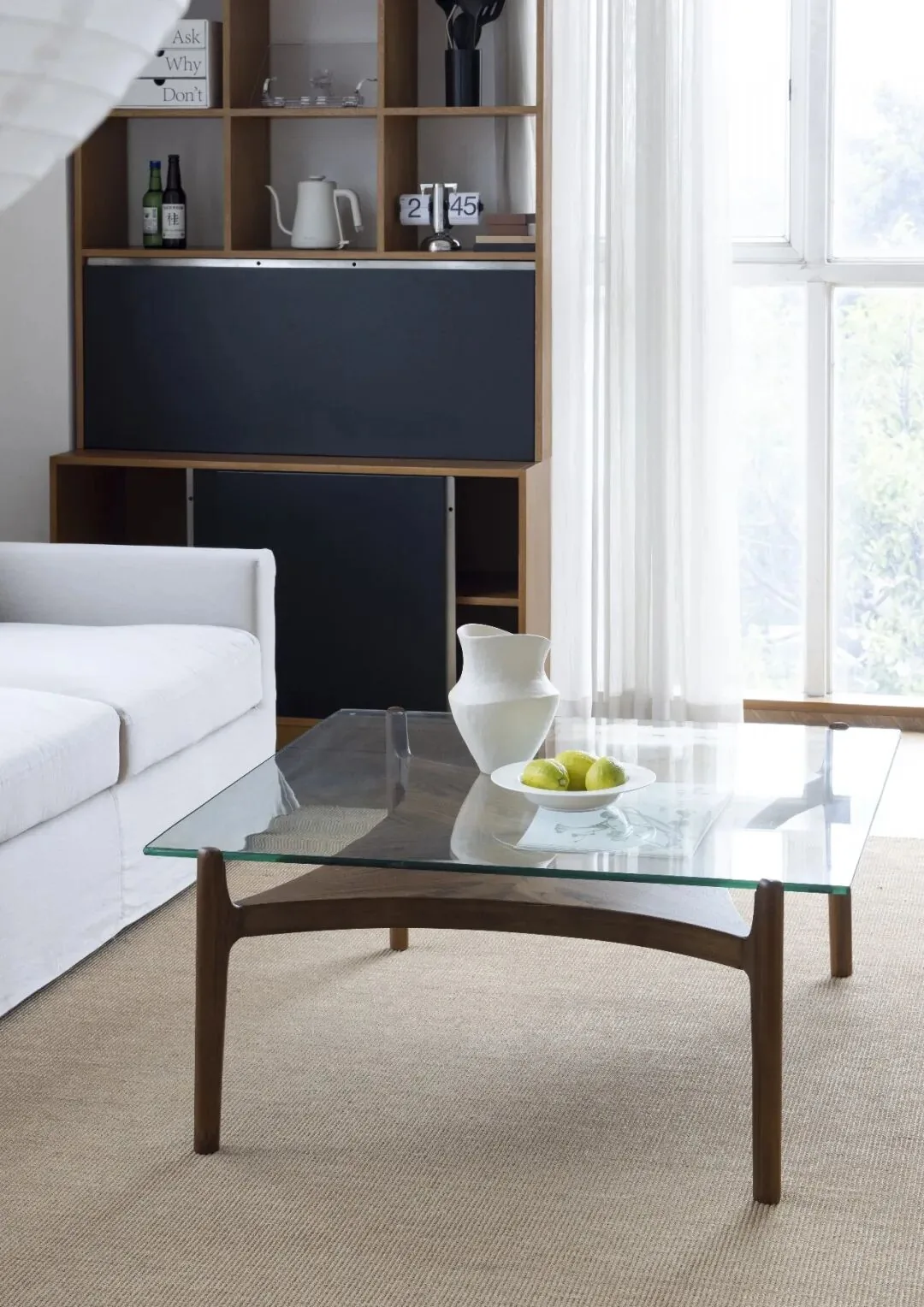 Coffee Table Size for Living Rooms 17 Dome coffee table in a bright window-side sitting room