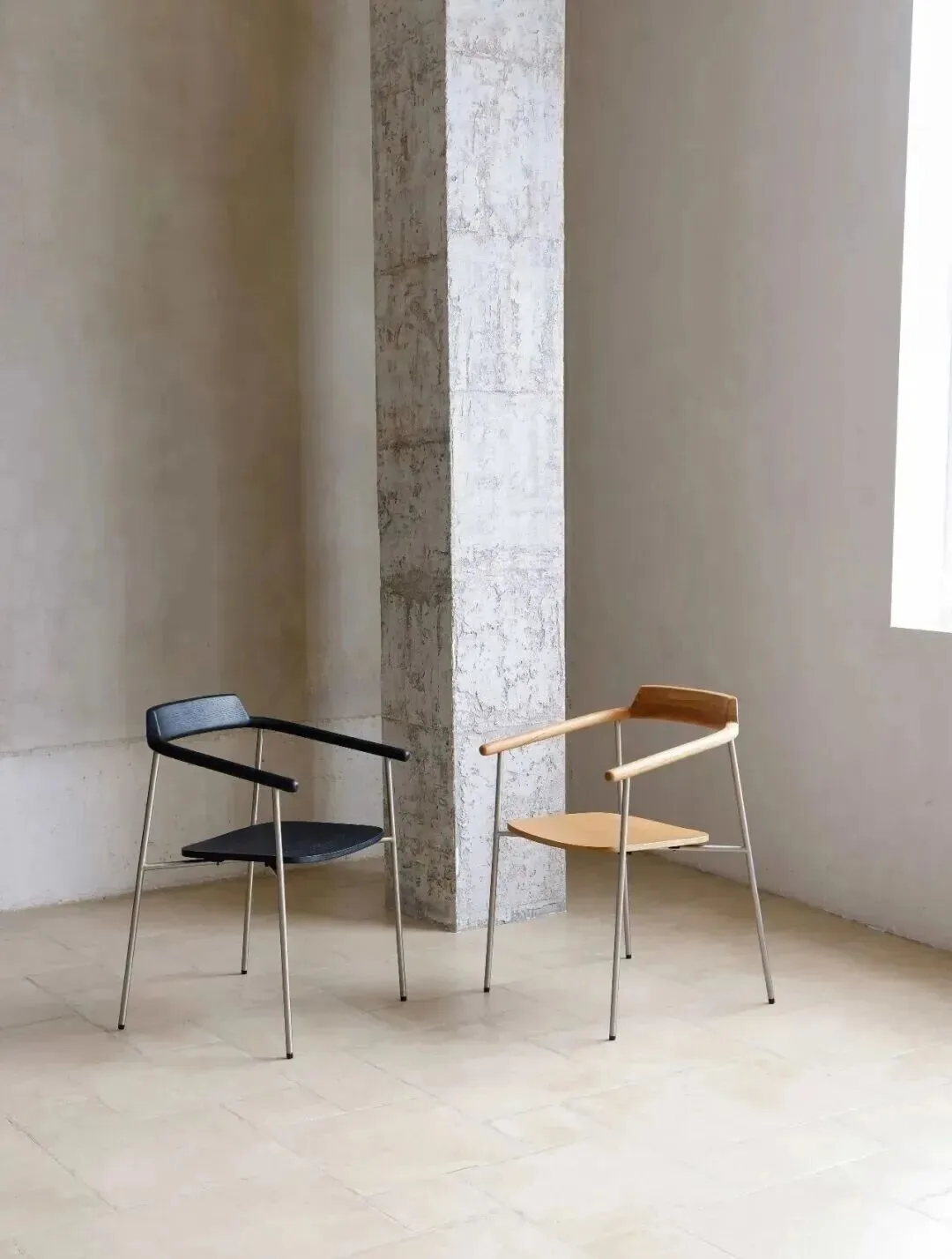 Dining Chair Dimensions and Restaurant Spacing Guide 15 Black and natural wood dining chairs shown side by side