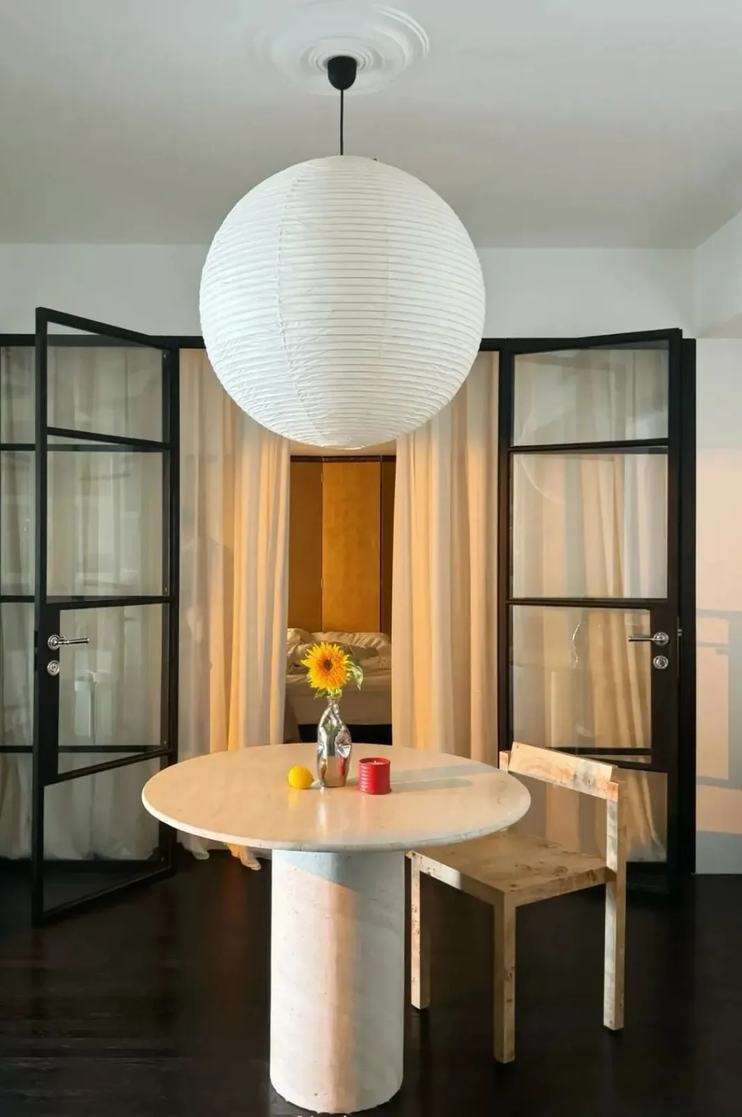 Dining Chair Dimensions and Restaurant Spacing Guide 20 Klein Chair beside a round pedestal table