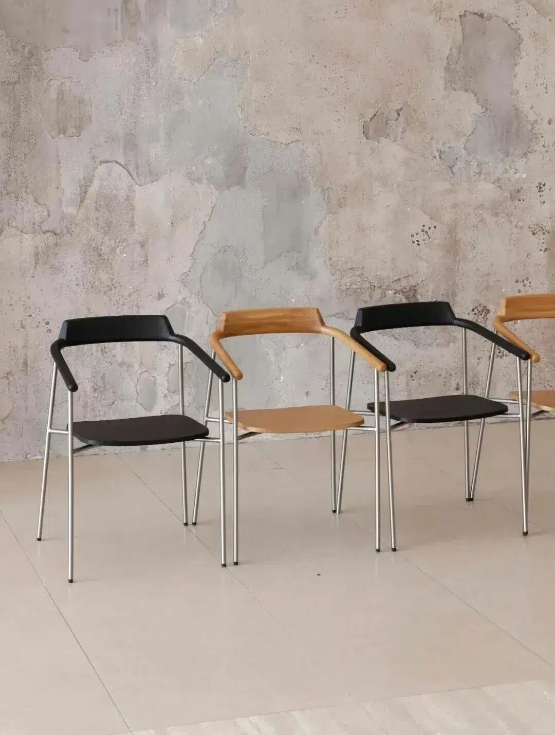 Dining Chair Dimensions and Restaurant Spacing Guide 14 Three dining armchairs shown in different finish directions