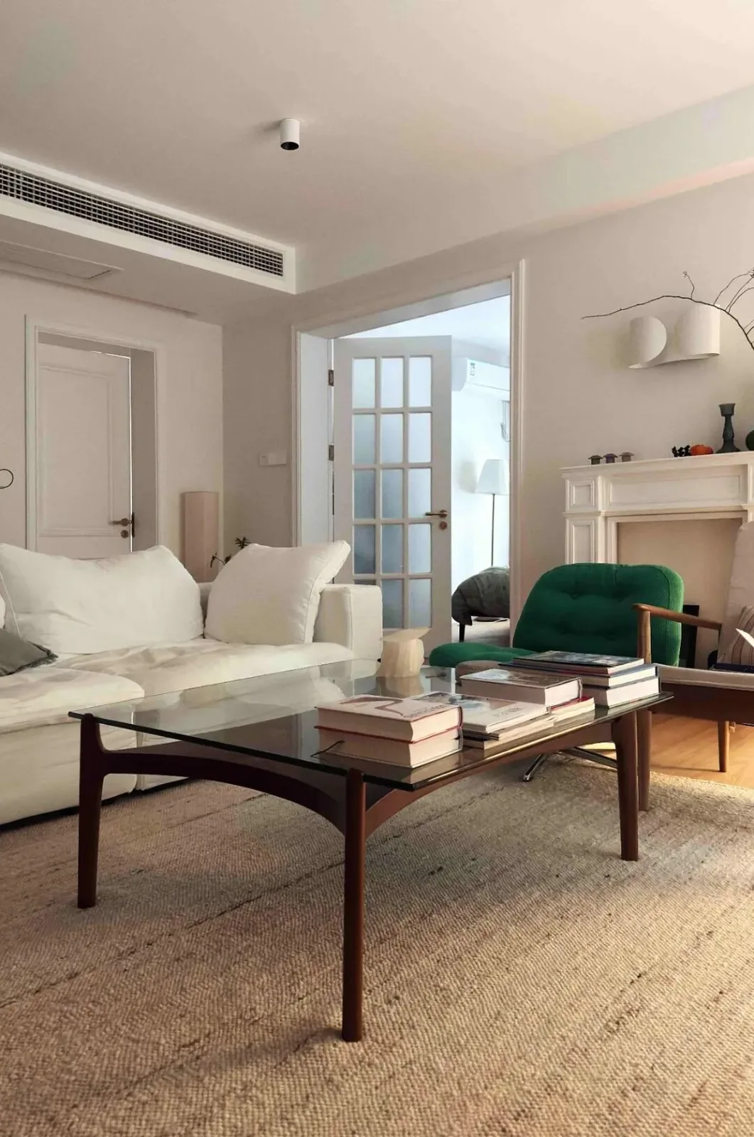 Furniture by the Window 22 Complete living room with seating and a low glass coffee table