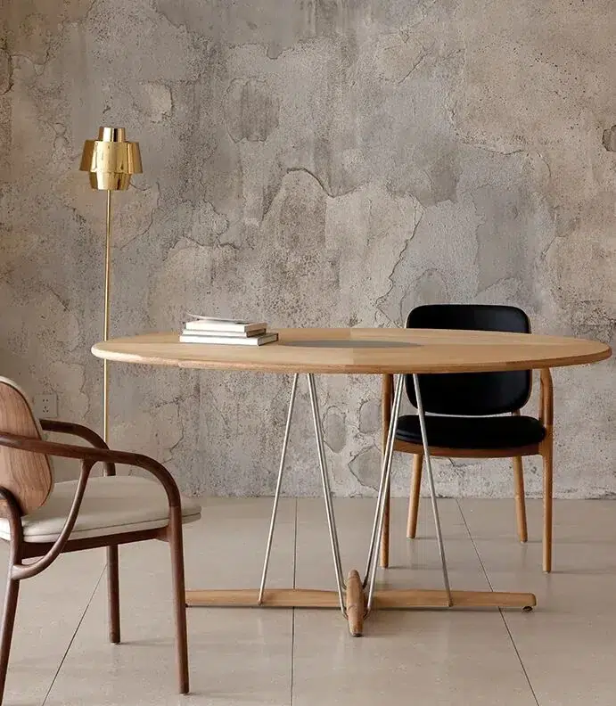 Restaurant Table Sizes and Seating Capacity Guide 21 Oval wood dining table paired with contrasting chairs
