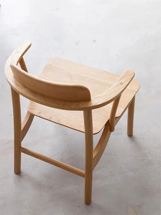 Solid Wood vs Wood Veneer for Furniture Projects 16 Rear view of the Crown Chair showing curved wood construction